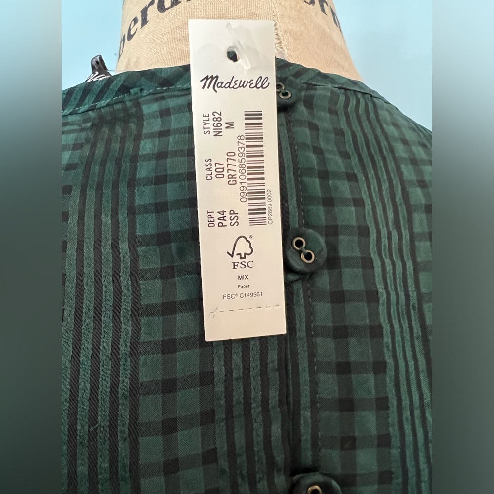 NWT Madewell Long-Sleeve Cutout Midi Dress - Medium Emerald Green - Picture 11 of 15